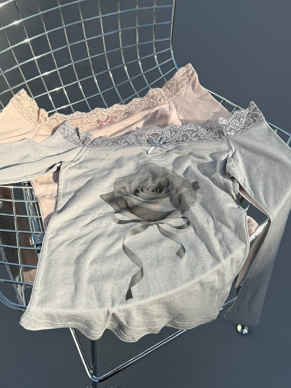 受注制【nmtc +】rose off long sleeve (3color)