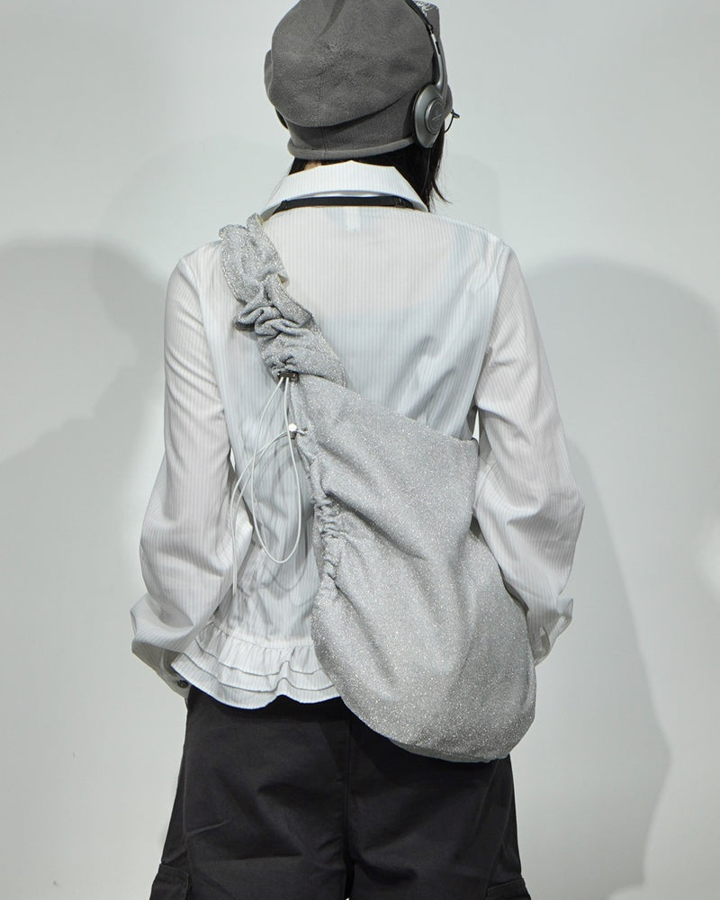国際配送【Nerd out XU】Shiny drawcode tote bag (2color) / 【ナードアウトエックスユー】シャイニードローコードトートバッグ