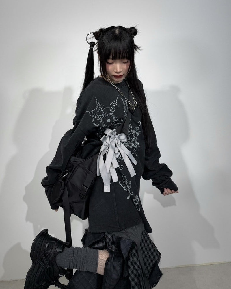 国際配送【Nerd out XU】Chaos design long sleeve (2color)