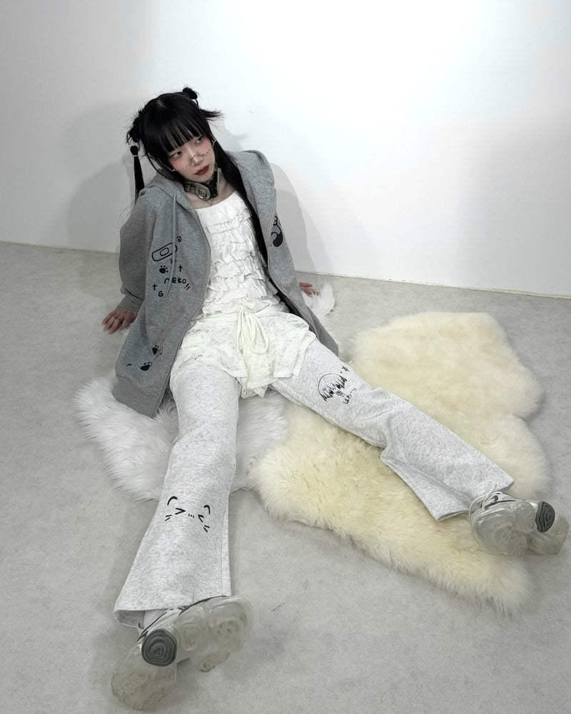 国際配送【Nerd out XU】neko!! sweat pants (2color)