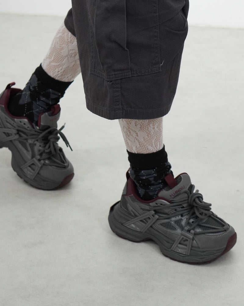 国際配送【Nerd out XU】thick sole daddy shoes (2color)
