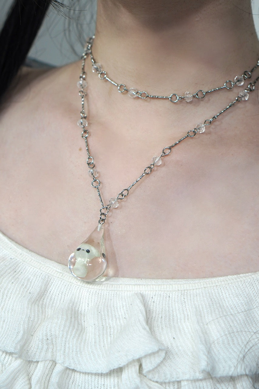 国際配送【Nerd out XU】drop dog necklace