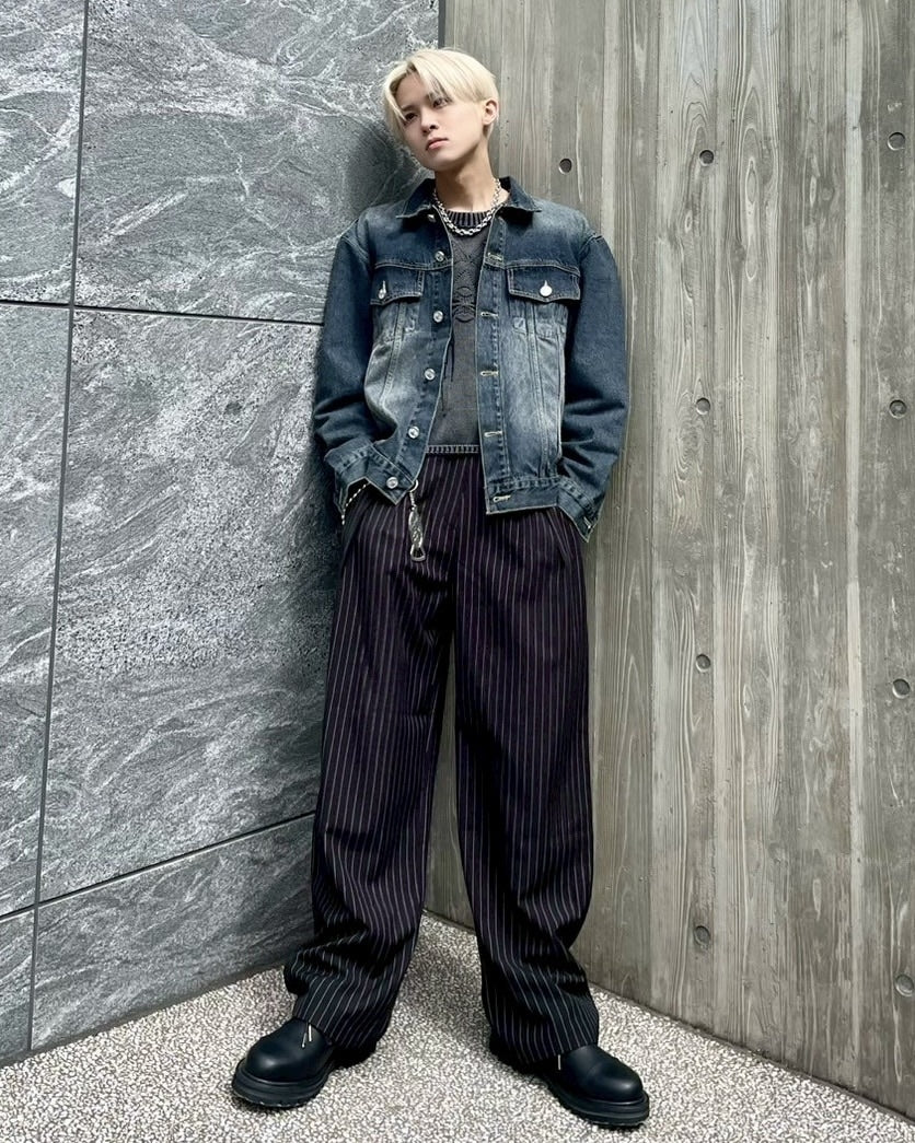 受注制【nmtc +】stripe slacks (2color) – PRESSING WEB SHOP