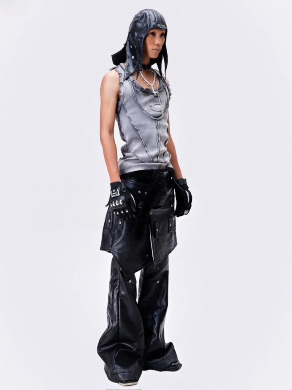 【Cozy world Wide】"005 CHAOS DREAM" LEATHER SKIRT PANTS