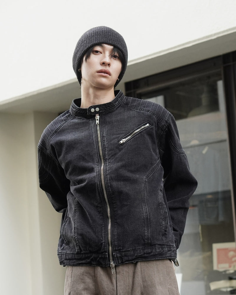 東京店WEB限定受注制【Chikashitsu +】biker denim jacket