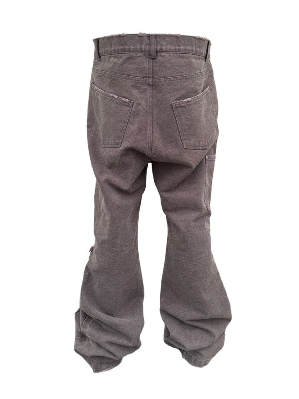 【BEBOF】DOUBLE KNEE DAMAGE FLARE DENIM PANTS