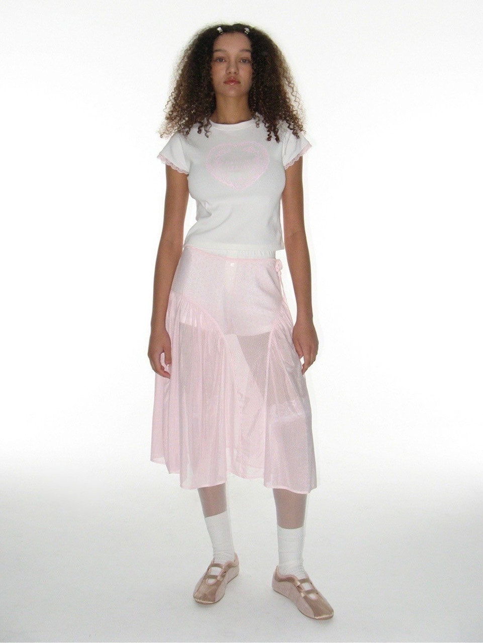 【CRANK】LACE HEART PRINTING TOP