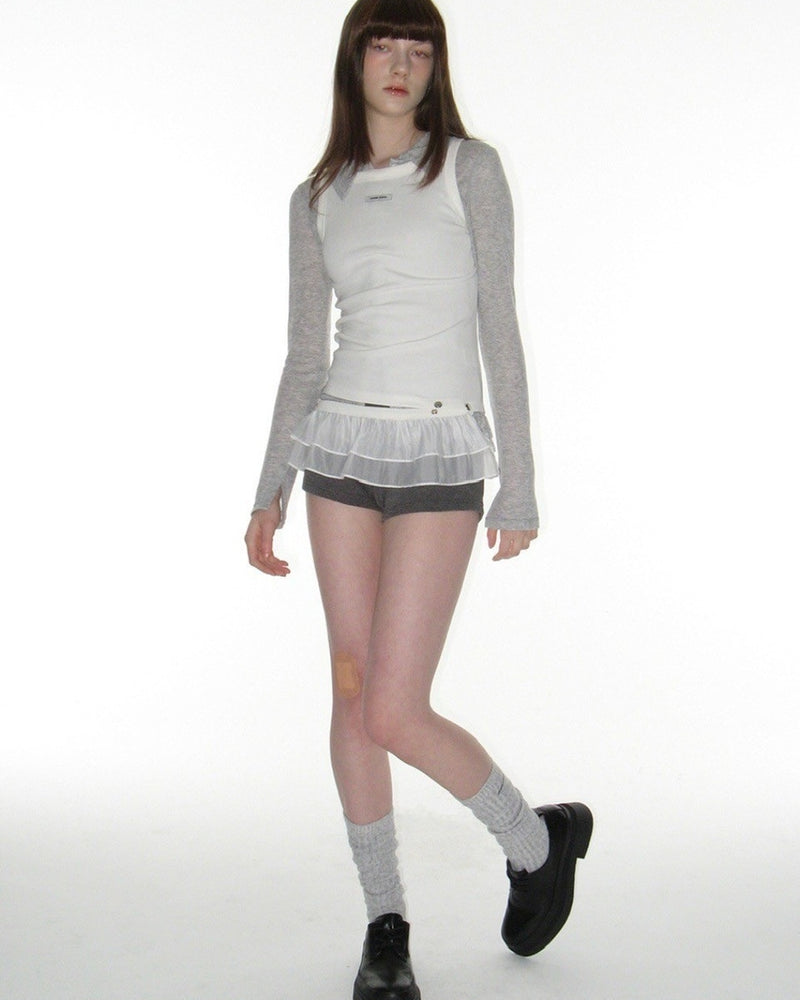【CRANK】FRILL SNAP SLEEVELESS