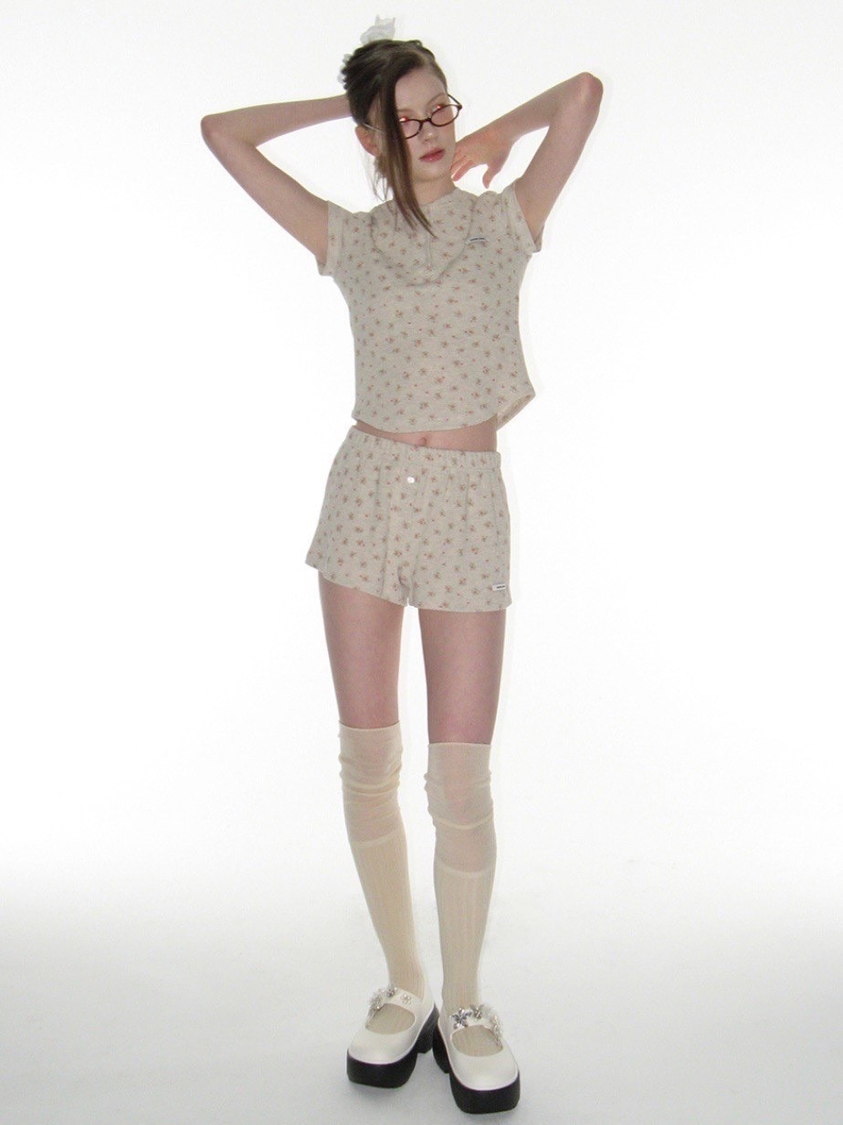 CRANK】BUTTON FLOWER SHORTS – PRESSING WEB SHOP