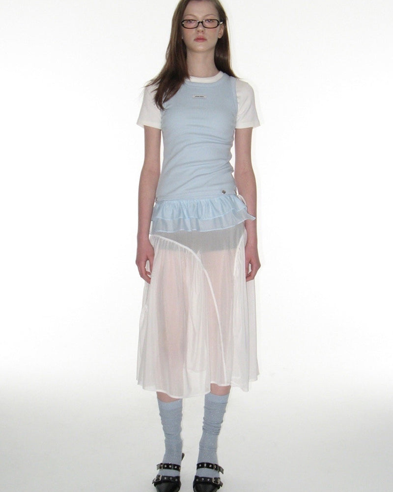 【CRANK】SHEER FRILL LAYERED SKIRT