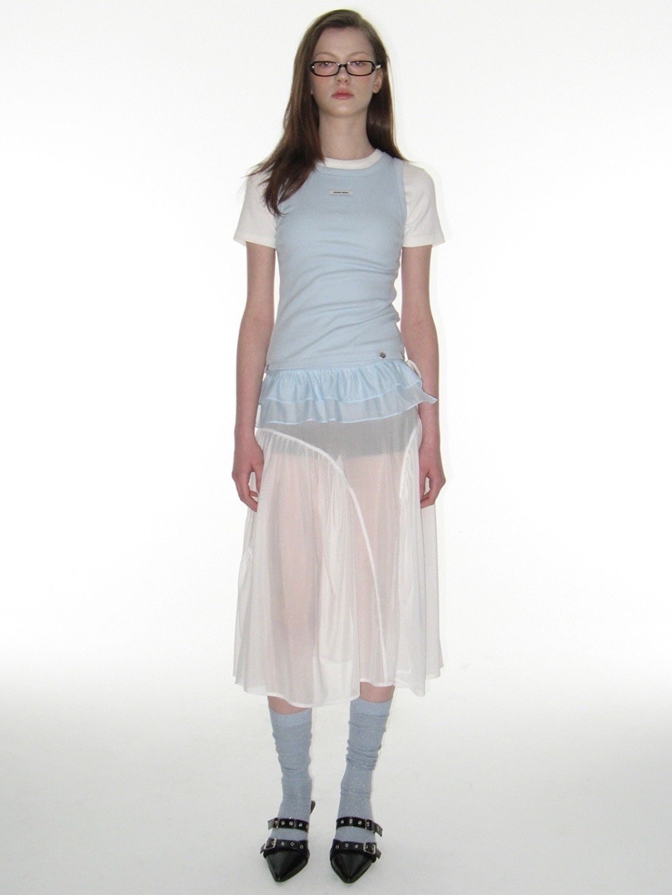 【CRANK】SHEER FRILL LAYERED SKIRT