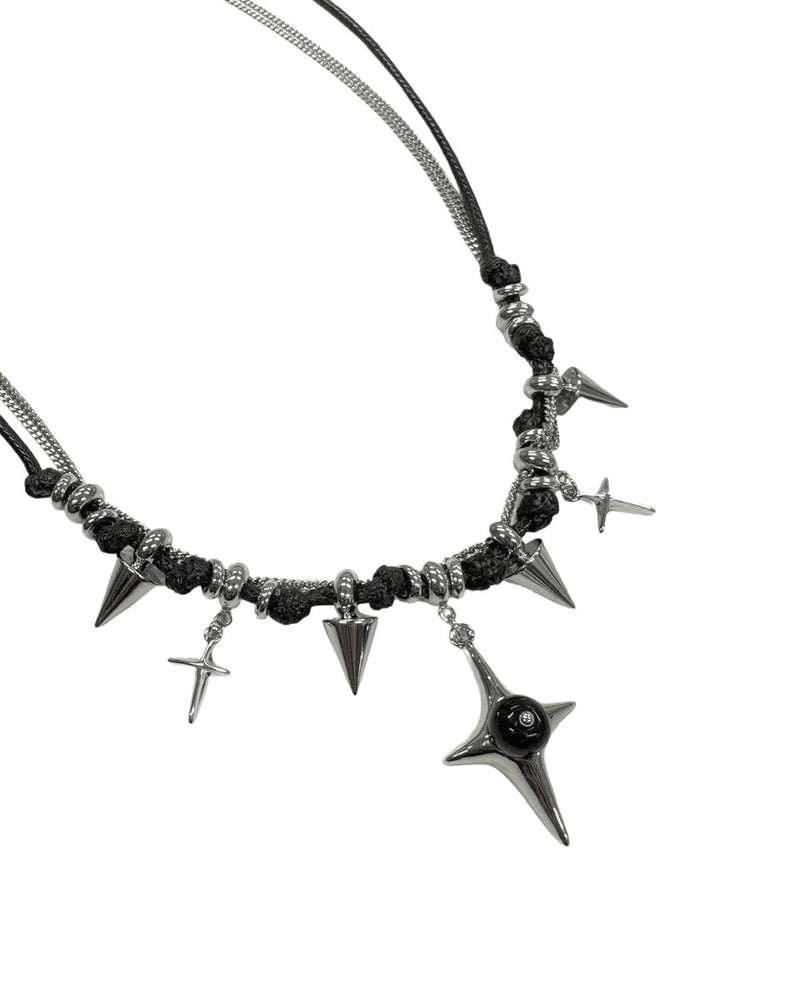 受注制【Never mind the XU】star studs necklace