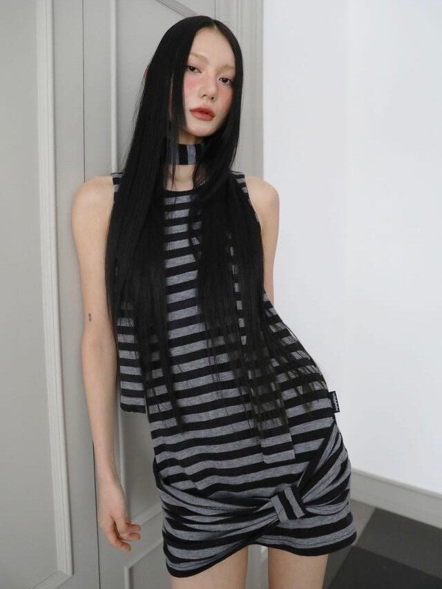 【Uglyshadow】SLEEVELESS RIBBON DRESS