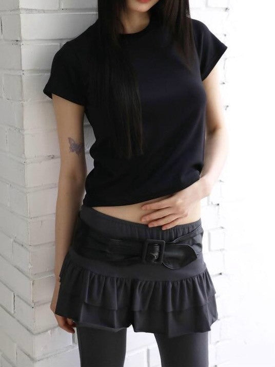 【Uglyshadow】CANCAN SHIRRING SKIRT PANTS