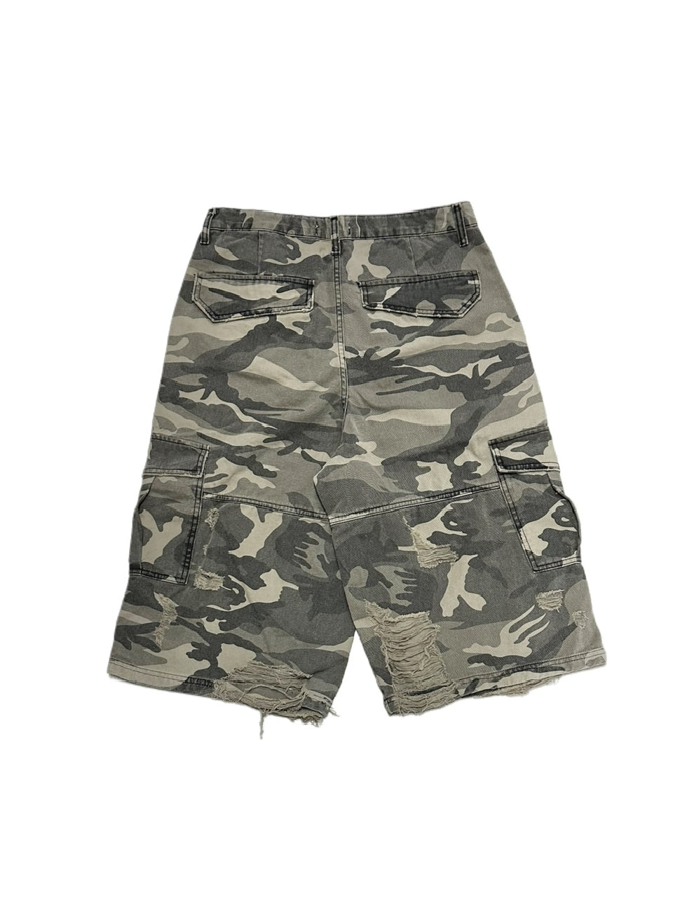【Never mind the XU】camouflage damage half pants (2color) / 【ネバーマインドザエックスユー】カモフラージュダメージデニムハーフパンツ