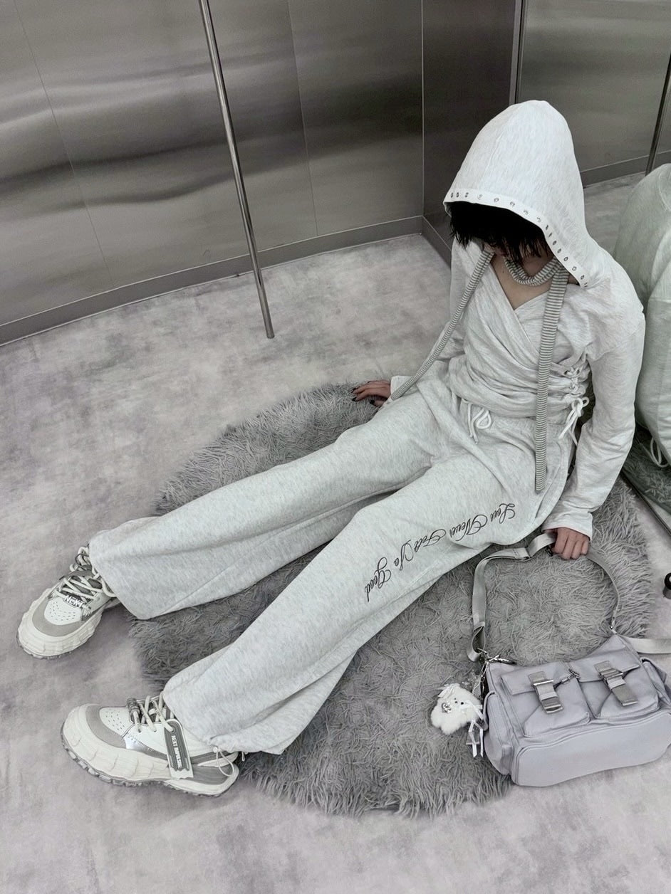 受注制【nmtc +】lace layered sweat pants (2color) / 【エヌエムティーシープラス】レースレイヤードスウェットパンツ