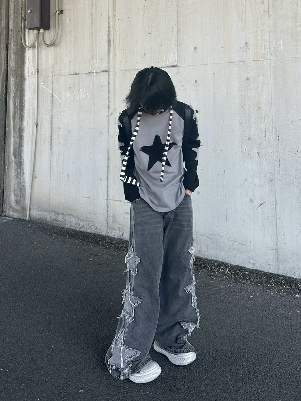 国際配送【LUV CODE】star design denim pants