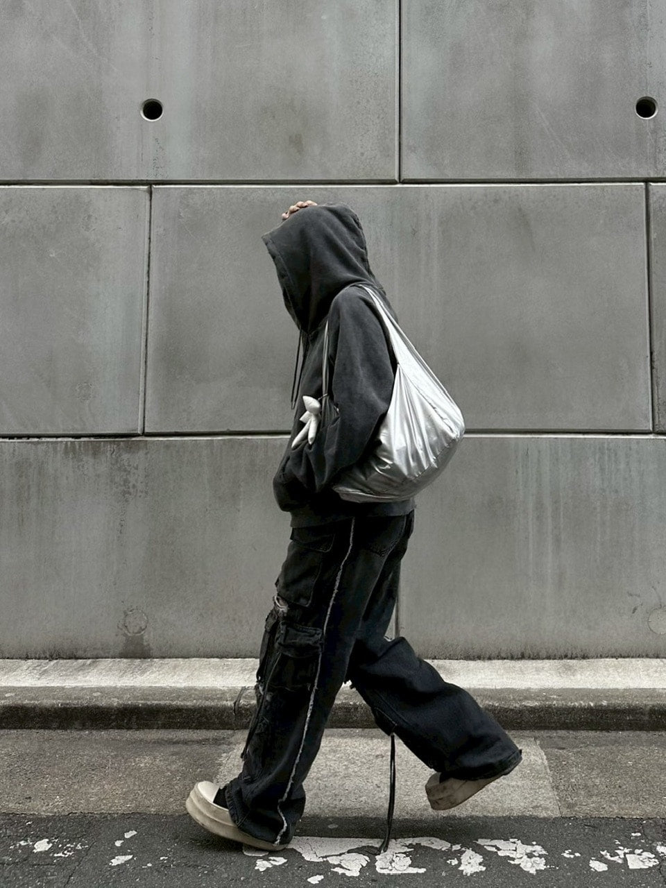 国際配送【LUV CODE】damage denim cargo pants