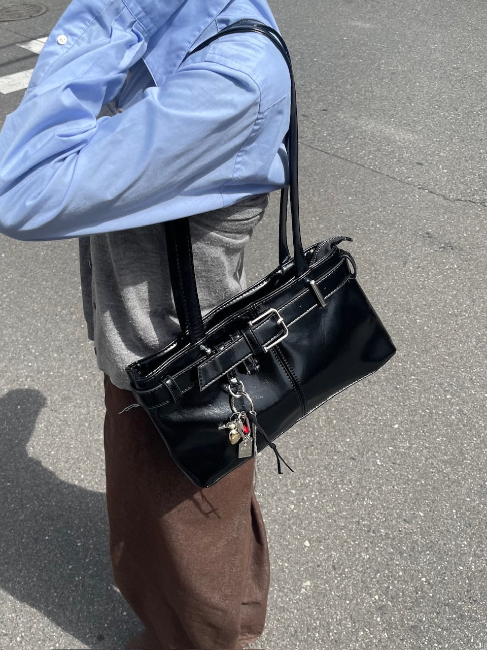 受注制【oaks】leather belt shoulder bag (3color)