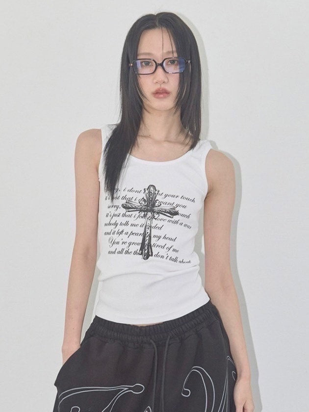【FANCY CLUB】FRONT CROSS SLEEVELESS