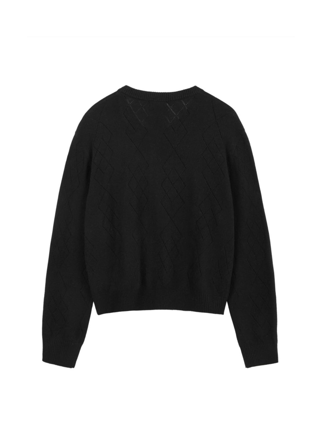 【ROCK CAKE】Argyle Punching Knit Cardigan