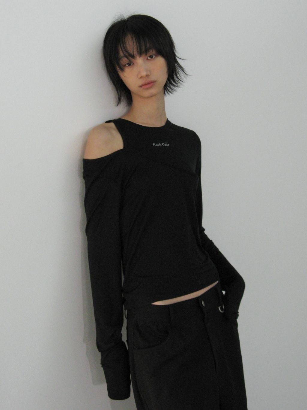 【ROCK CAKE】One Shoulder Layered Top