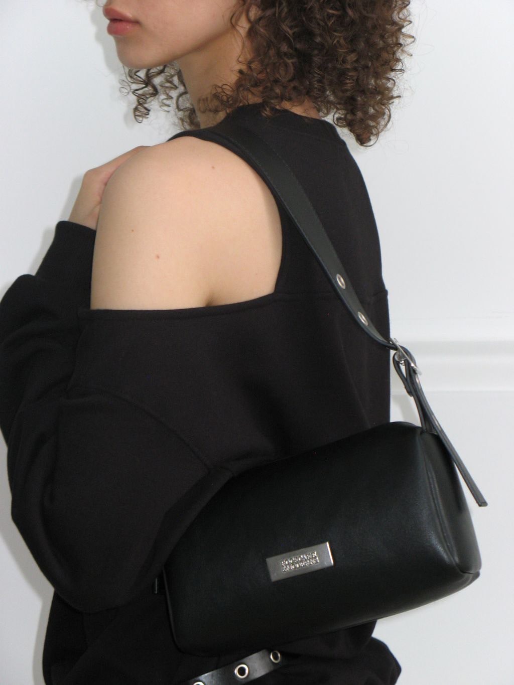 【ROCK CAKE】Square Leather Belt Shoulder Bag