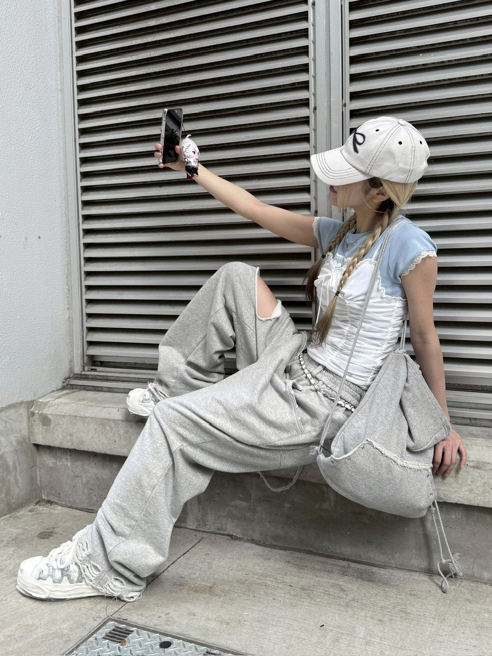 nmtc +】string damage sweat pants (2color) / 【エヌエムティーシー