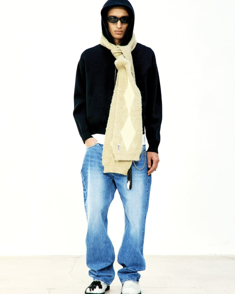【COOR】DOUBLE FACE WOOL AND BLEND HOODIE ZIP-UP