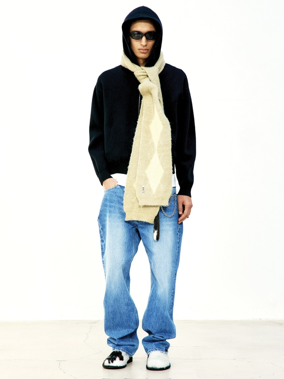 【COOR】DOUBLE FACE WOOL AND BLEND HOODIE ZIP-UP