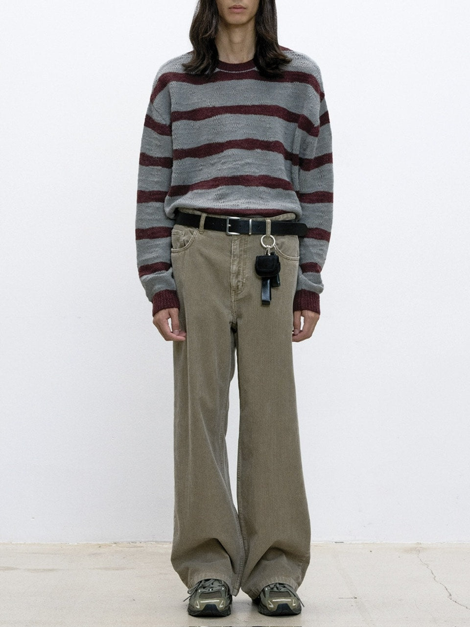 【COOR】HAIRY STRIPE KNIT