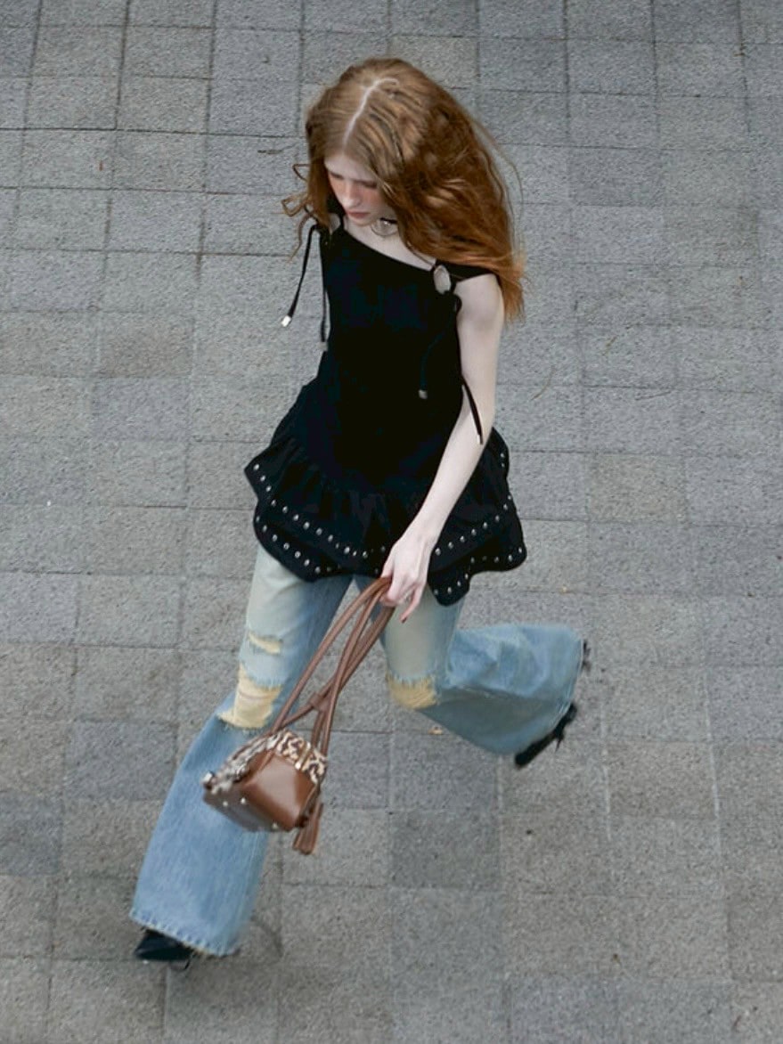 【NOT KNOWING】Eyelet Sleeveless Tee OPS