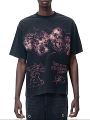 【The Boy Has No Patience】NIGHT OF THE BLOOD MOON WASHED SHORT SLEEVES