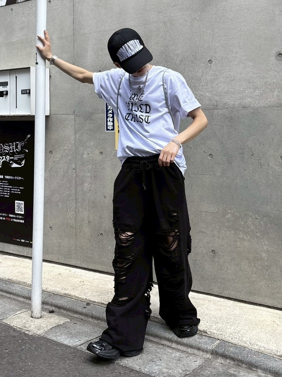 【nmtc +】damage sweat pants (2color)