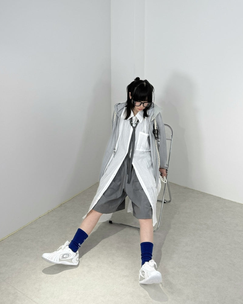 国際配送【Nerd out XU】asymmetry long shirt