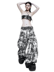 1/2 20:00再販【RICH】Smoke Waxed S-Wide Pants