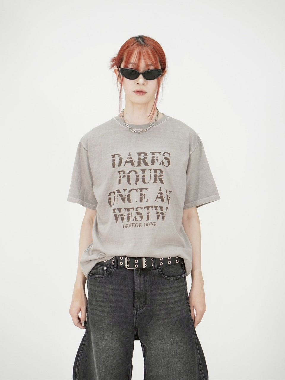 受注制【Chikashitsu +】pigment croque logo t-shirt (3color) / 【チカシツプラス】ピグメントオーバーサイズロゴ半袖Tシャツ