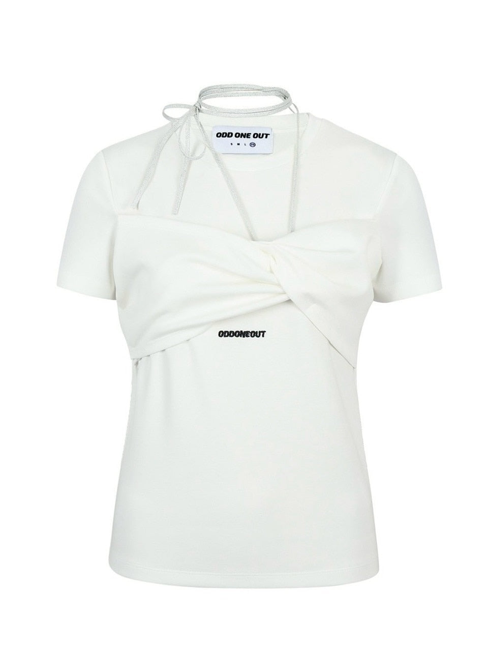 【ODDONEOUT】TWIST DRAPE STRING TOP / 【オッドワンアウト】ツイストドレープストリング半袖Tシャツ