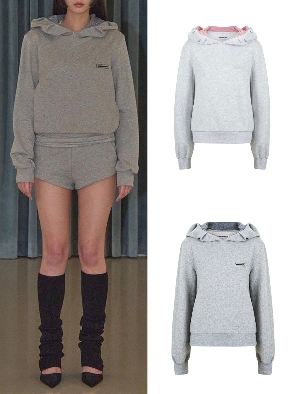 【ODDONEOUT】TUCK HOODIE / 【オッドワンアウト】タックフード長袖パーカー