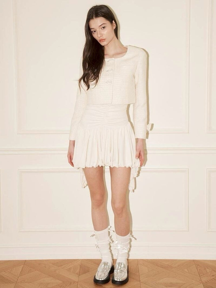 【ODDONEOUT】PEARL RIBBON TWEED JACKET / 【オッドワンアウト】パールリボンツイードジャケット