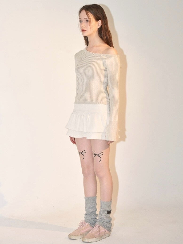 【ODDONEOUT】RIBBON PRINTED STOCKING