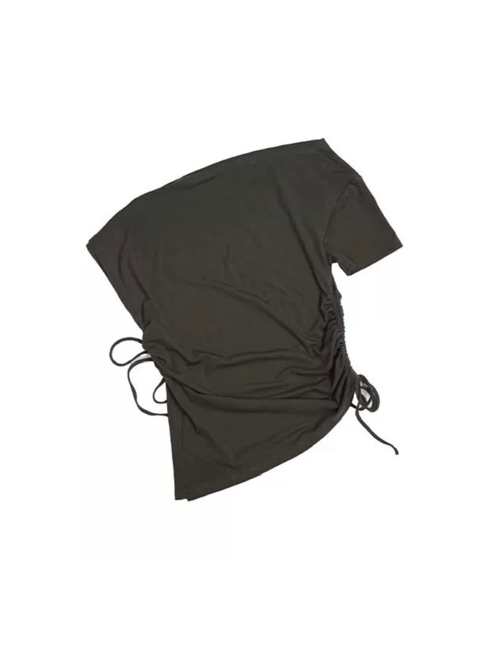 【Cest Nous】Off-shoulder ruched T-shirt / 【セヌー】オフショルダー半袖Tシャツ