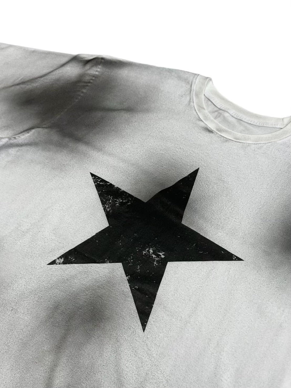 受注制【Chikashitsu +】pigment big star t-shirt (2color) / 【チカシツプラス】ピグメントビッグスタープリント半袖Tシャツ
