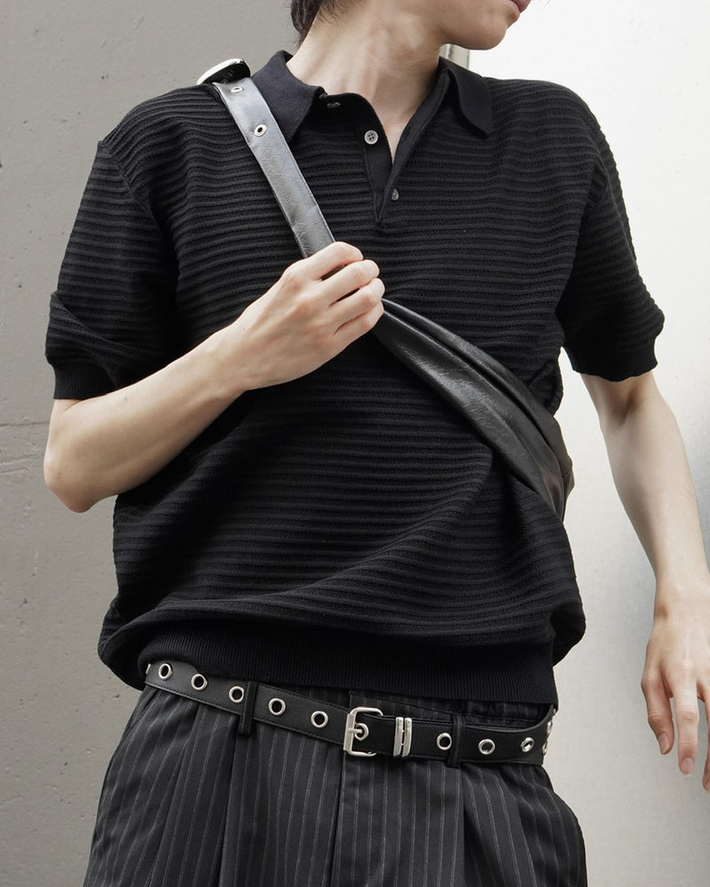 東京店WEB限定受注制【Chikashitsu +】Dry-Touch Rib Knit Polo (2color)