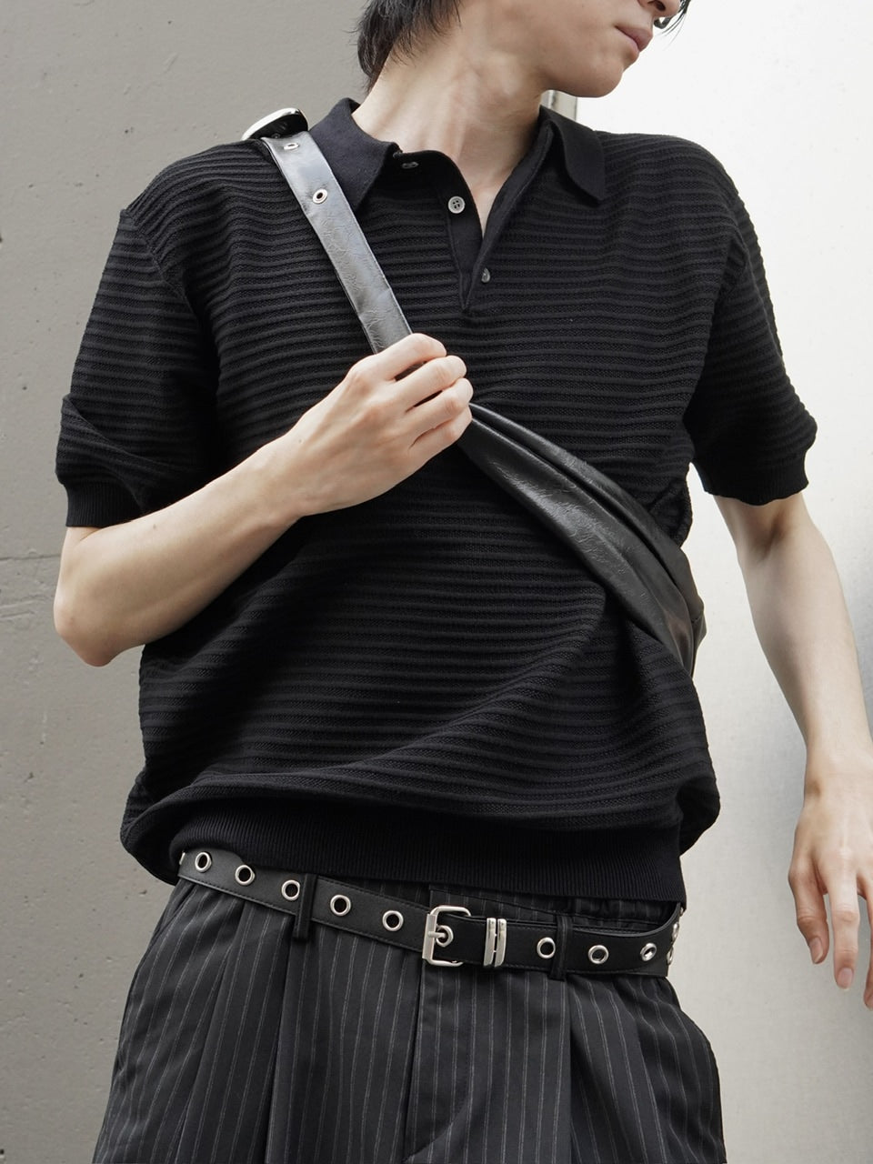 東京店WEB限定受注制【Chikashitsu +】Dry-Touch Rib Knit Polo (2color)