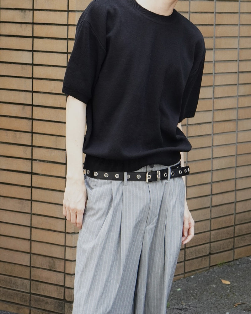 東京店WEB限定受注制【Chikashitsu +】crew neck cotton knit (3color)