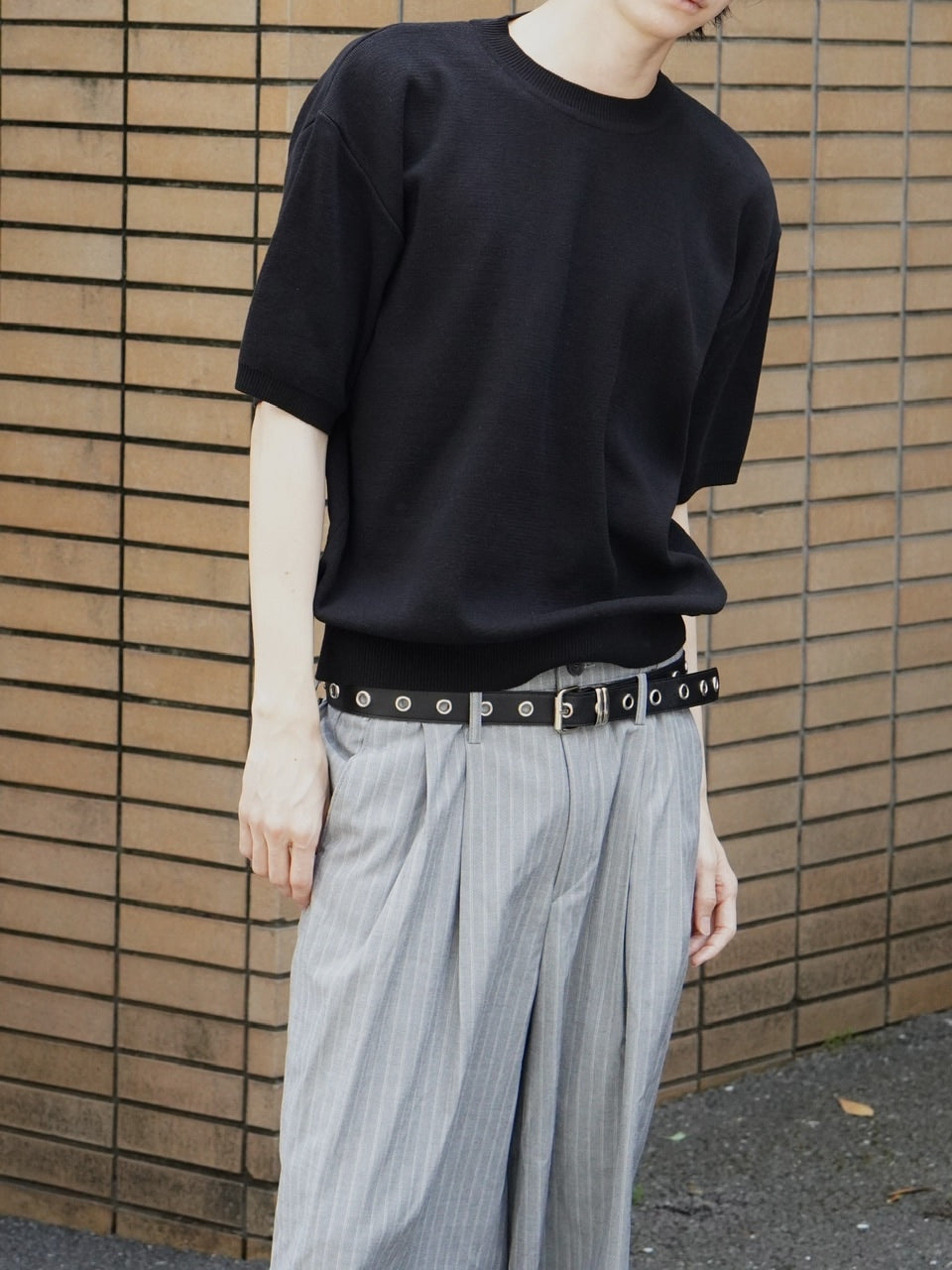 東京店WEB限定受注制【Chikashitsu +】crew neck cotton knit (3color)