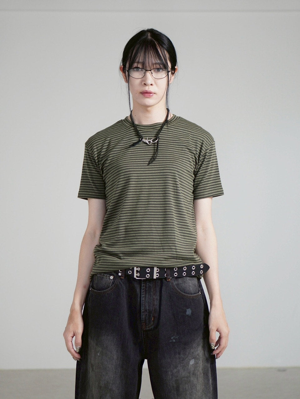 受注制【Chikashitsu +】tight fit border t-shirt (3color) / 【チカシツプラス】タイトフィットボーダー半袖Tシャツ