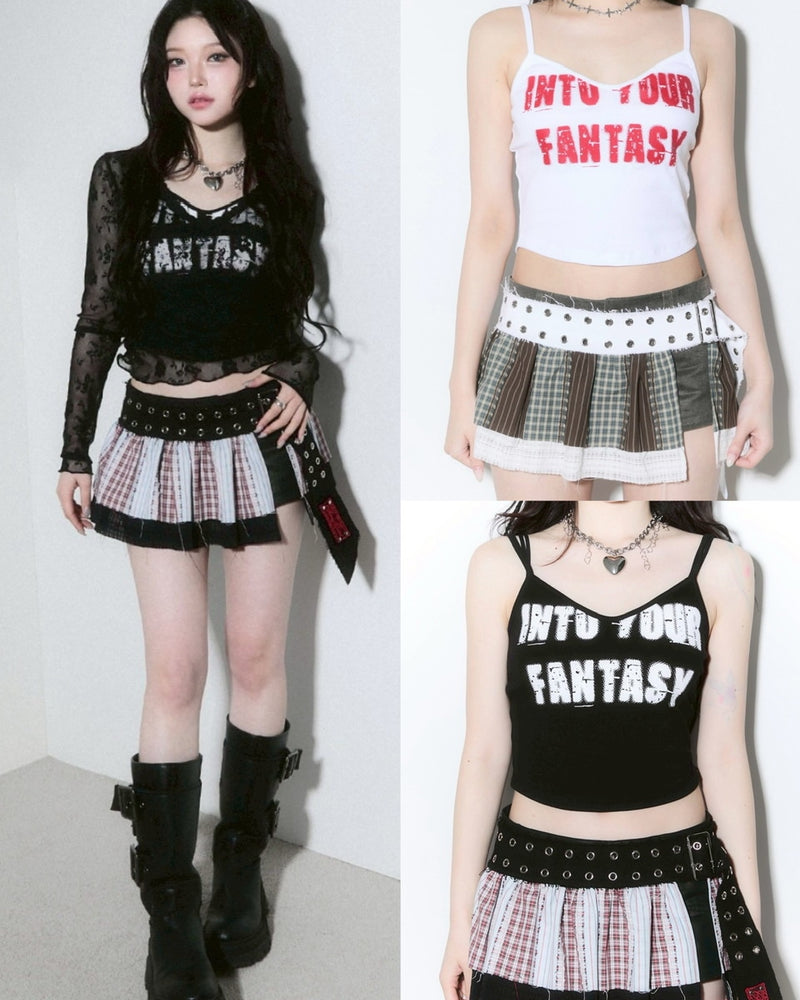 【CHERRYQUIRI】lettering crop sleevless / 【チェリーキュリー】レタリングクロップキャミソール