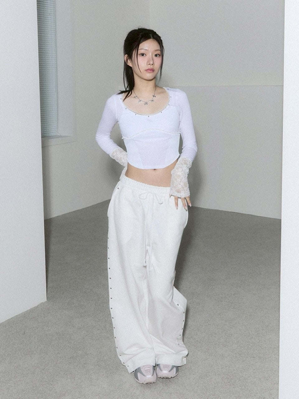 【CHERRYQUIRI】corset stud long sleeve